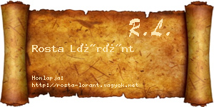 Rosta Lóránt névjegykártya