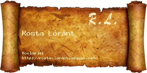 Rosta Lóránt névjegykártya