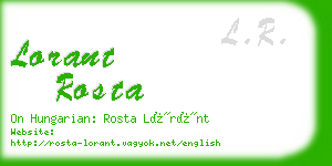 lorant rosta business card